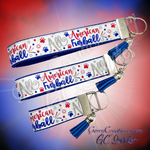 Patriotic - All American Furball with paws on Red or Blue KeyFobs