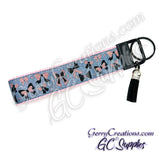 Black bows with pink glitter - KeyFobs