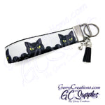 Black Cat with yellow eyes KeyFobs