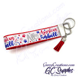 Patriotic - All American Furball with paws on Red or Blue KeyFobs