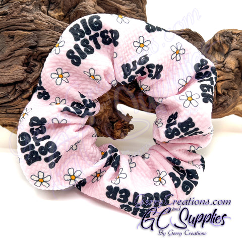 Scrunchie - Little Sis or Big Sis with Daisies