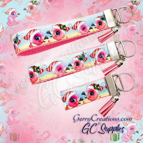 Festive Flamingos - KeyFobs