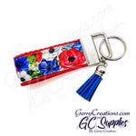 Patriotic - Flowers Red White and Blue KeyFobs