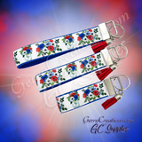 Patriotic - Flowers Red White and Blue in Jars KeyFobs