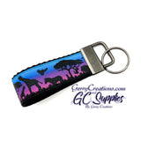 African Animals on Blue to Purple Ombré KeyFobs