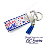 Patriotic - All American Furball with paws on Red or Blue KeyFobs