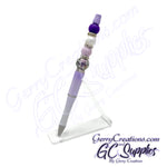 Beaded Pen - Purple Ombre with animal print bead