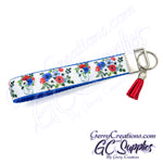 Patriotic - Flowers Red White and Blue in Jars KeyFobs