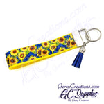 Sunflowers on Blue KeyFobs