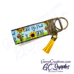 All you need is Love with sunflower dancing tree KeyFobs