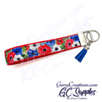 Patriotic - Flowers Red White and Blue KeyFobs