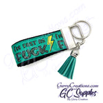 Adult - Fast As Fuck - with lightning bolt on Parrot Green KeyFobs