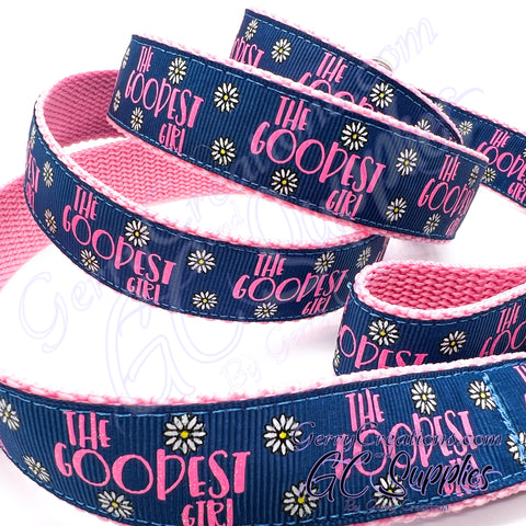 The Goodest Girl ~ Light Navy with Daisies ~ Dog Leash