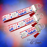 Patriotic - All American Furball with paws on Red or Blue KeyFobs