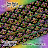 Mardi Gras Bows, Diamonds, Fleur De Lis & Ombre - 25 yard Rolls
