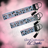 Black bows with pink glitter - KeyFobs