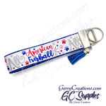 Patriotic - All American Furball with paws on Red or Blue KeyFobs