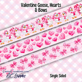 Valentine Goose, Hearts & Bows - 25 yard Rolls