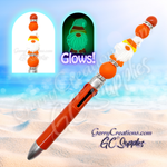 Beaded Pen - Glow Candycorn Gnome - 4 color ink