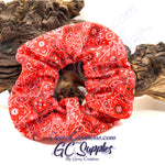 Scrunchie - Red Bandana Print