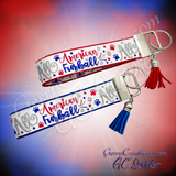 Patriotic - All American Furball with paws on Red or Blue KeyFobs