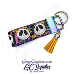 Christmas Nightmare - Skeleton Face on Patchwork background KeyFobs