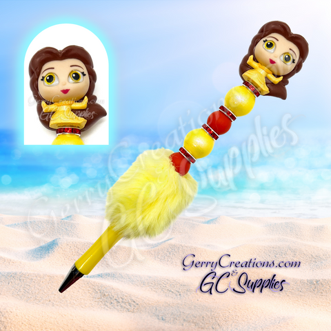 Character Beaded Pen - Yellow dress Princess