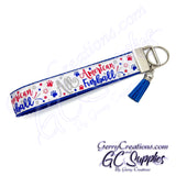 Patriotic - All American Furball with paws on Red or Blue KeyFobs