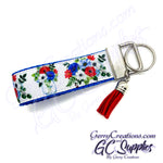 Patriotic - Flowers Red White and Blue in Jars KeyFobs