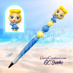 Character Beaded Pen - Blue dress Princess