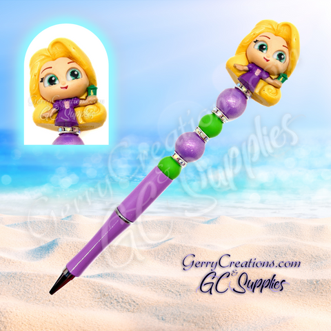 Character Beaded Pen - Purple dress Princess