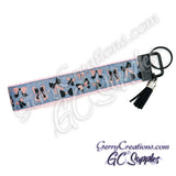 Black bows with pink glitter - KeyFobs
