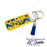 Sunflowers on Blue KeyFobs