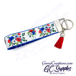 Patriotic - Flowers Red White and Blue in Jars KeyFobs