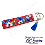 Patriotic - Flowers Red White and Blue KeyFobs