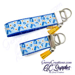 Awareness - Blue Ribbon with Daisy - Twin to Twin Transfusion KeyFobs