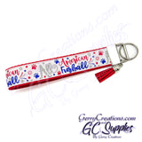 Patriotic - All American Furball with paws on Red or Blue KeyFobs