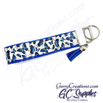 Butterflies in vibrant Blue to Aqua KeyFobs