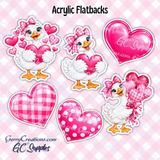 Valentine Goose, Hearts & Bows - 25 yard Rolls