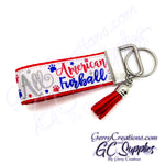 Patriotic - All American Furball with paws on Red or Blue KeyFobs