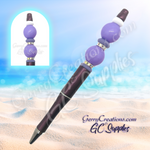 Beaded Pen - Dark Purple with gorgeous beads and a touch of sparkle