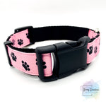 Paw Prints in Black Dog Collars