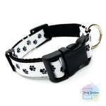 Paw Prints in Black Dog Collars