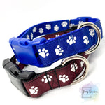 Paw Prints in White Dog Collars