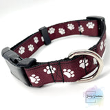 Paw Prints in White Dog Collars