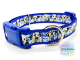 Dalmatians on Royal Blue, Collar & 5ft Leash Set