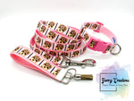 Yorkie Girl Collar & 5ft slim Leash Set with matching keyfob!