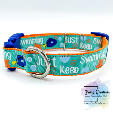 Just Keep Swimming Dog Collar