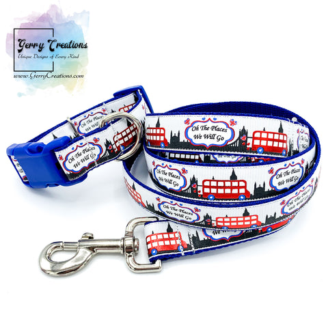 British London Bus Dog Collar