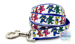 Dancing Bears on Blue, Collar & 4ft Leash Set